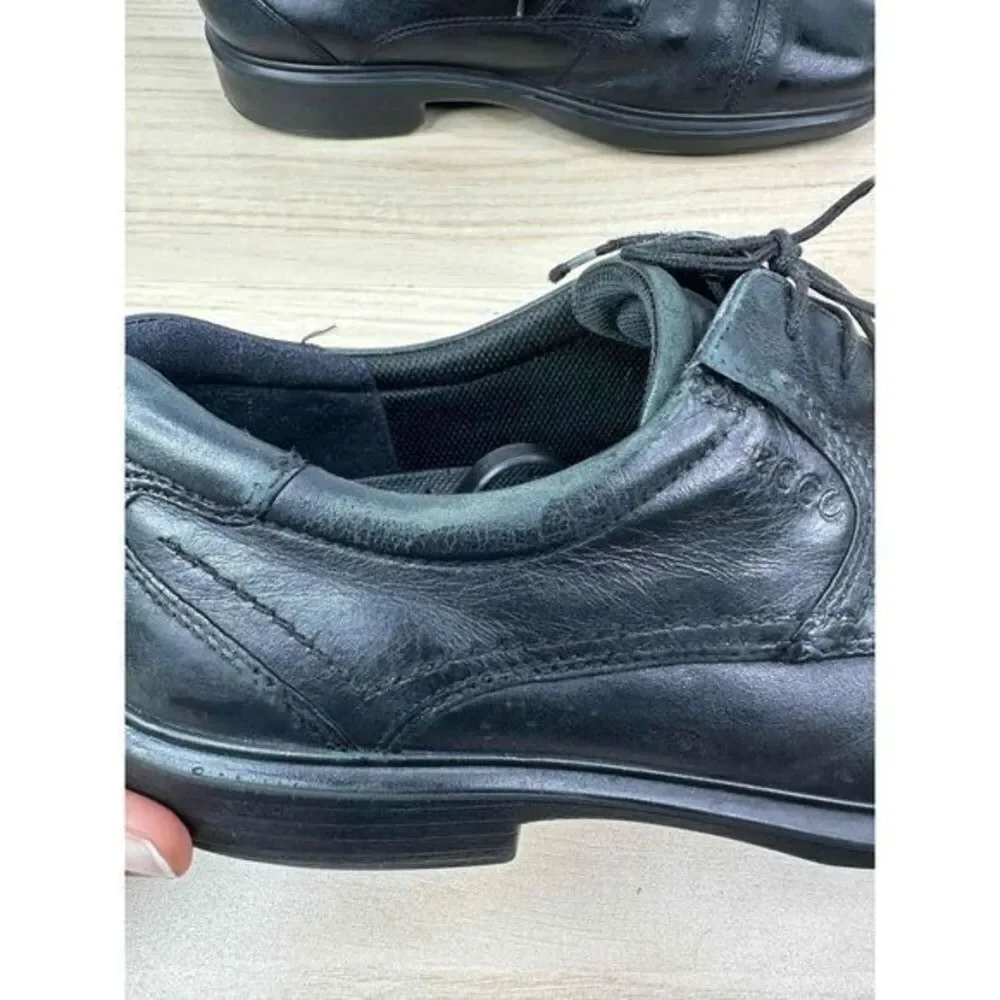 ECCO Shoes Mens EU 44/US 10 Black Leather Lace Up Captoe Oxford Dress‎ Comfort